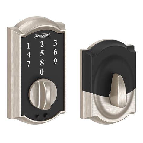 Schlage Camelot Satin Nickel Touch Electronic Deadbolt-BE375 CAM 619 - The Home Depot