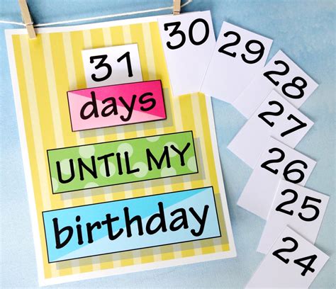 Printable Birthday Countdown Calendar for a Boy or Girl - Etsy