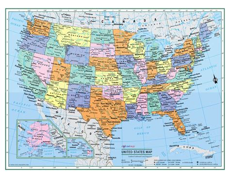 UNITED STATES Wall Map USA Poster Large Print - Etsy