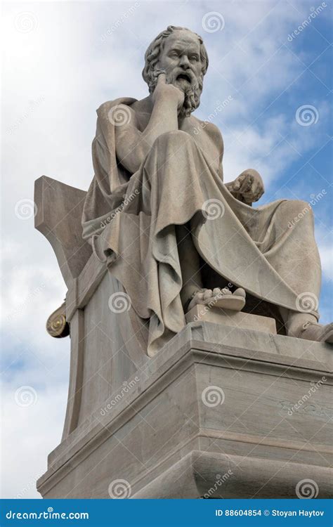 Socrates Statue in Front of Academy of Athens, Greece Stock Photo - Image of ancient, hill: 88604854