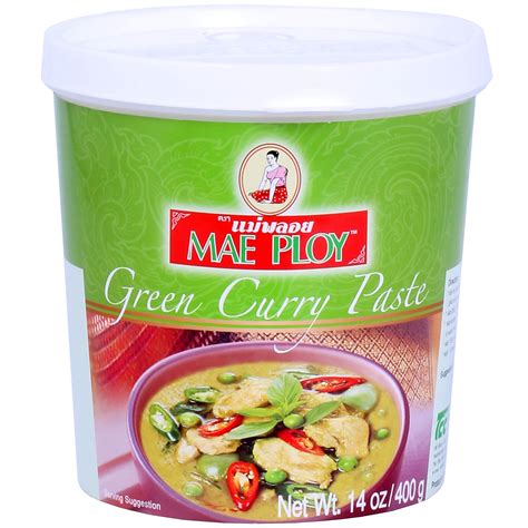 Mae Ploy Green Curry Paste 14oz Tub - Authentic Thai Blend for Curries ...