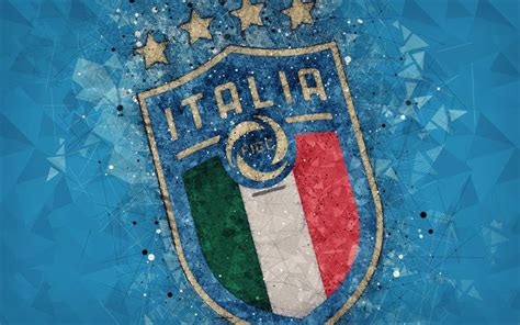 Download wallpapers Italy national football team, new logo, 4k, geometric art, logo, blue ...