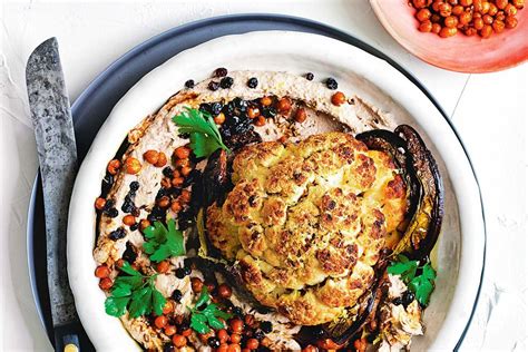 Matt Preston's whole roast cauliflower with tarator and chickpeas - Recipes - delicious.com.au