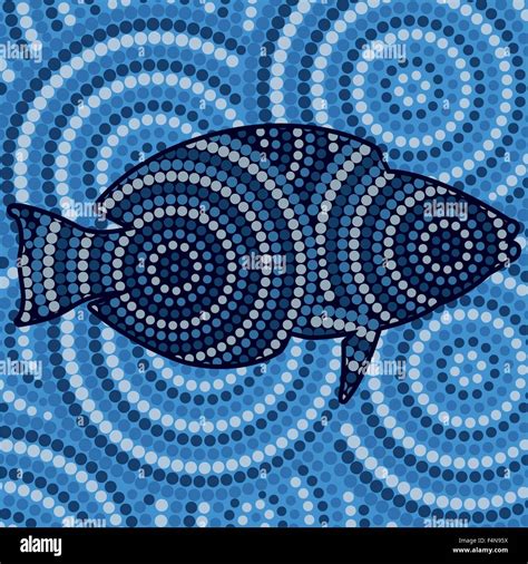 Aboriginal Dot Painting Fish