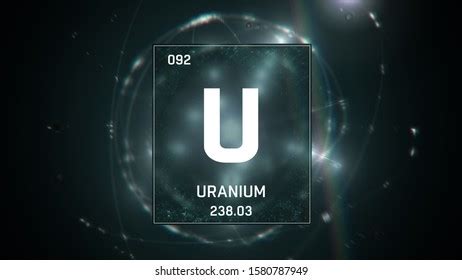 3d Illustration Uranium Element 92 Periodic Stock Illustration 1580534977