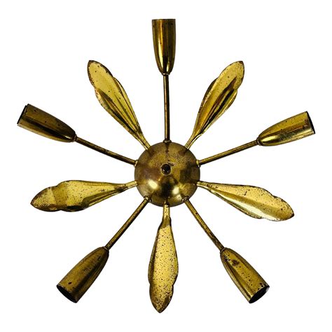 Midcentury Brass 5-Arm Sputnik Chandelier, 1960s | Chairish