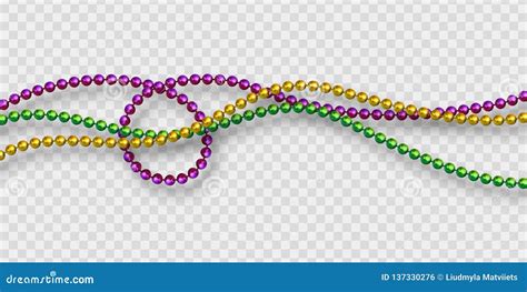 Mardi Gras Beads in Traditional Colors Stock Illustration ...