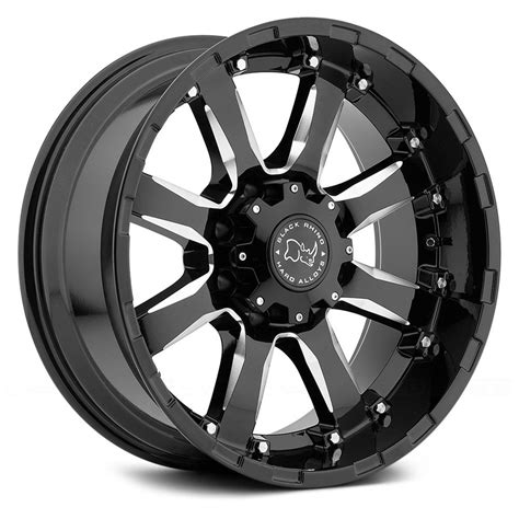 17" Inch 8x6.5 4 Wheels Rims BLACK RHINO SIERRA 17x9 +12mm Gloss Black ...