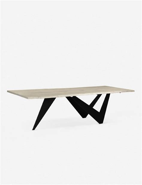 Contemporary Black and Gray Solid Oak Dining Table with Iron Base • Spoken