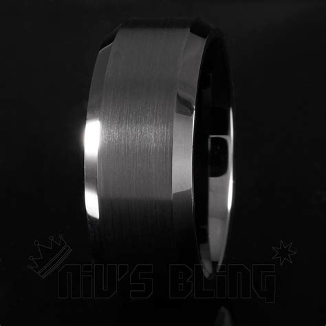 Black Tungsten Carbide Ring 8MM – Niv's Bling