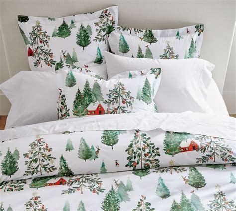 Christmas in the Country Percale Duvet Cover | Pottery Barn