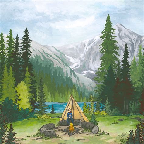 Adventure Calls Human Figure Sketches, Figure Sketching, Camping Art, Nature Camping, Painting ...