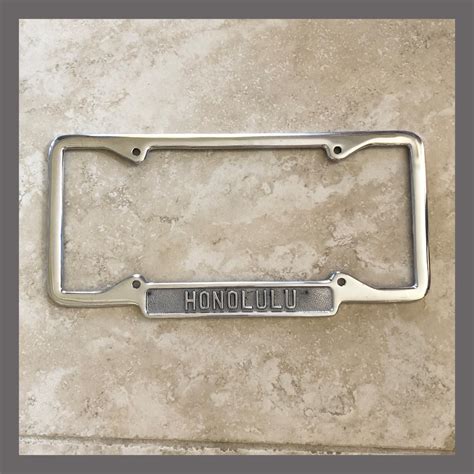 Honolulu Polished License Plate Frame For Sale