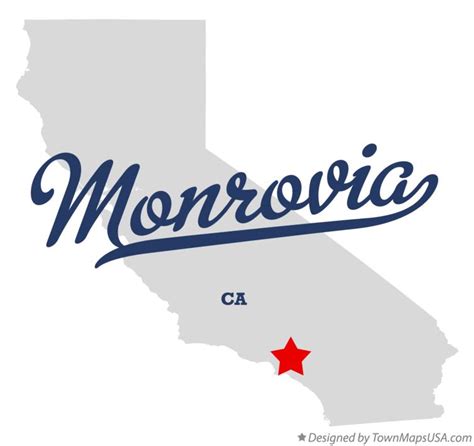 Map of Monrovia, CA, California