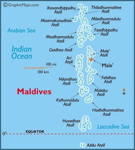 Maldive atollo di mappa - Baa atoll maldive mappa (Sud-est Asiatico - Asia)