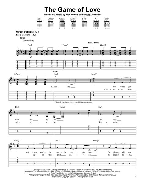 The Game Of Love by Santana - Easy Guitar Tab - Guitar Instructor