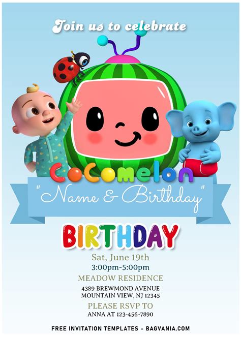 Cocomelon Birthday Card Design - Printable Cards