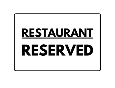 Restaurant Reserved Sign Template Download Printable PDF | Templateroller