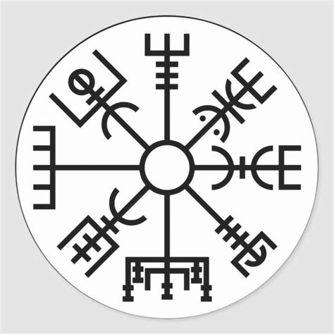 vegvisir Viking Symbol Norse Shield Odin Classic Round Sticker | Zazzle ...