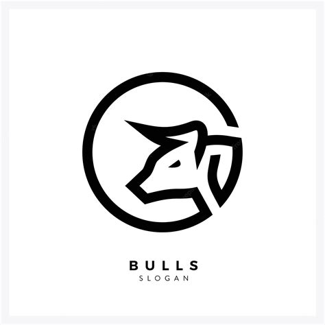 Premium Vector | Bull line art logo design illustration for business