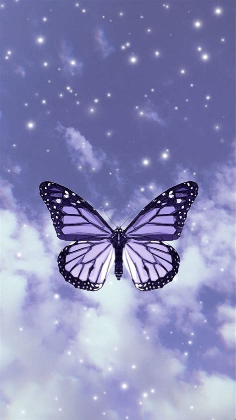 Cute Aesthetic Purple Butterfly Wallpapers - Purple wallpaper iphone ...