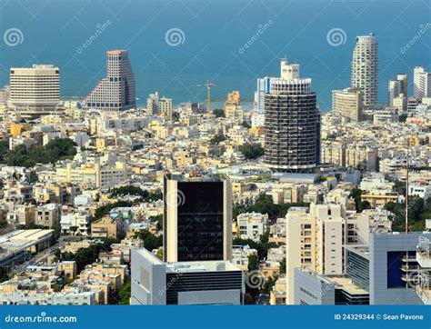 Tel Aviv Skyline stock photo. Image of metropolis, coastal - 24329344