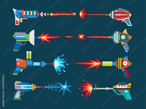 Cartoon blaster laser gun vector weapon set Stock Vector | Adobe Stock