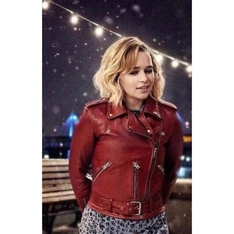 Last Christmas Emilia Clarke Red Leather Jacket