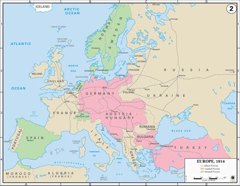 Map Of Europe before World War 1