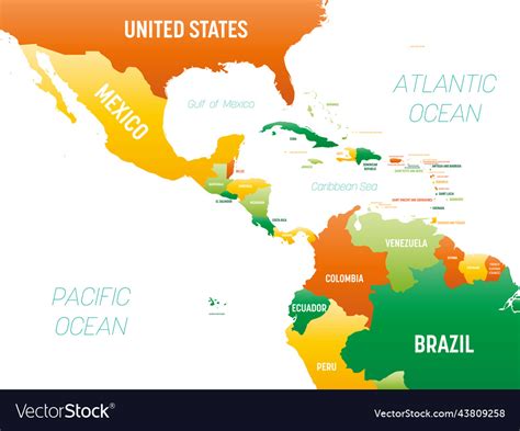 Central America Detailed Political Map With Lables Stock Vector Image | The Best Porn Website