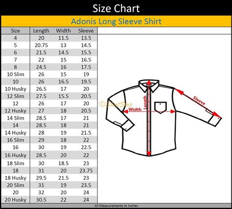 Youth Shirt Size Chart Age