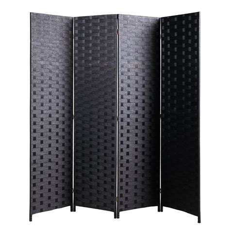 5.9ft 4 Panel Room Divider, Foldable Privacy Screen, Metal Frame Fabric Privacy Screen for Home ...