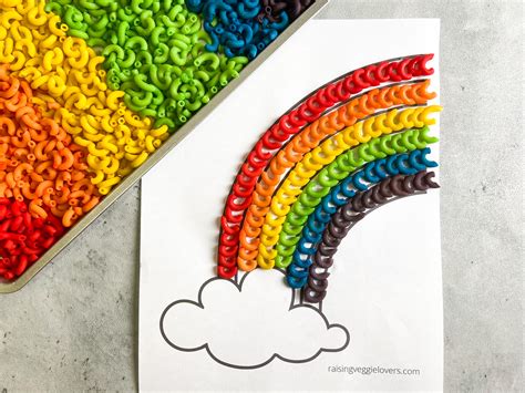 Easy Rainbow Macaroni Kids Craft + Free Printable - Raising Veggie Lovers