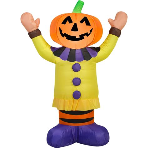 Gemmy Airblown Inflatable 3.5' X 2.5' Pumpkin Clown Halloween ...