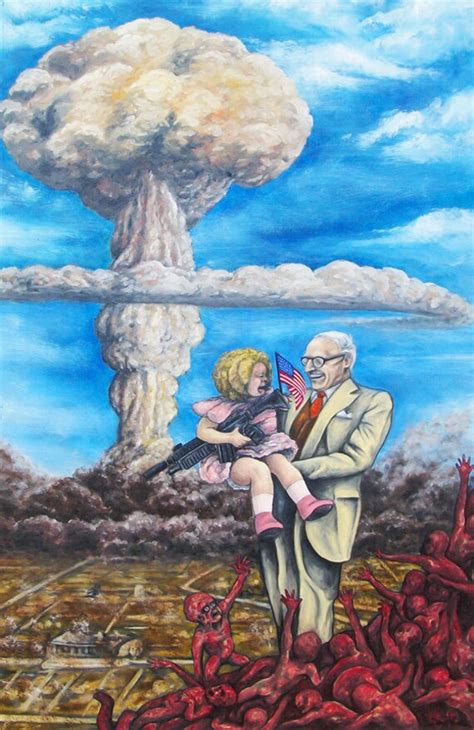 Atomic Bomb Truman War Canvas Print of Original Painting | Etsy