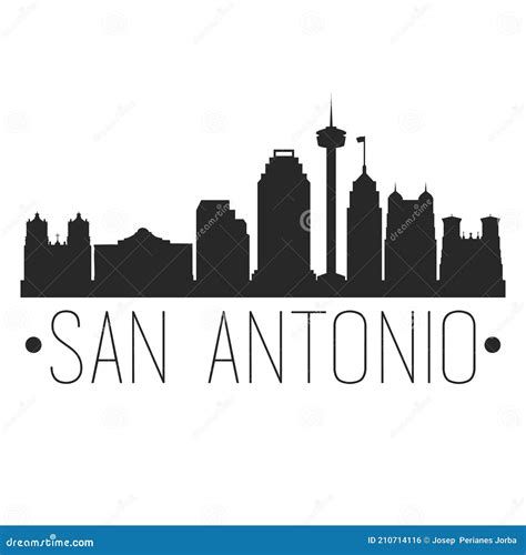 San Antonio Texas. City Skyline. Silhouette City. Design Vector. Famous Monuments Stock Vector ...