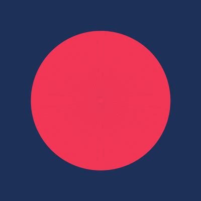 a red circle on a dark blue background