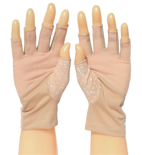 Womens Sunblock Fingerless Gloves Summer UV Protection Driving Cotton Gloves- Buy Online in ...