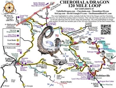 Dragon Cherohala Loop – Tail of the Dragon Maps