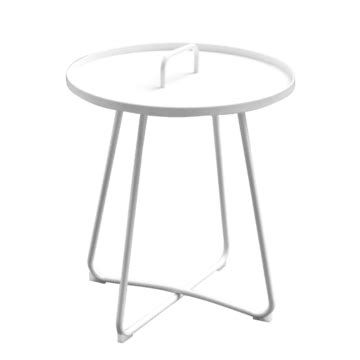 White Aluminium Round Side Table – Edenko Thailand