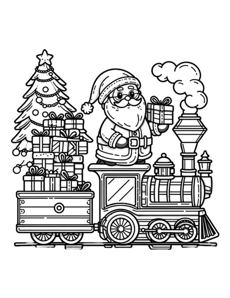 Free Printable All Aboard - Santa Claus Coloring Page For Kids And Adults