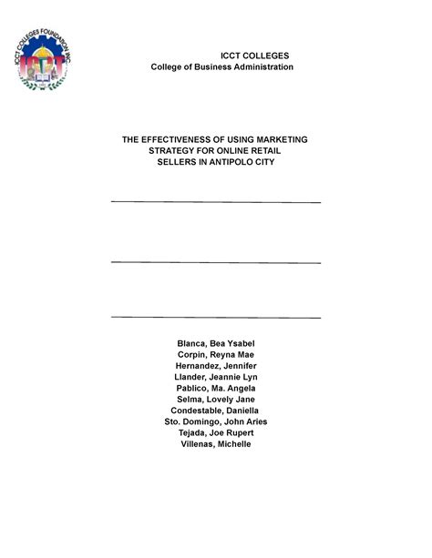 Final THE Effectiveness OF Using - ICCT COLLEGES College of Business Administration THE - Studocu