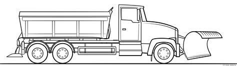 Snow plow coloring pages – Line art illustrations