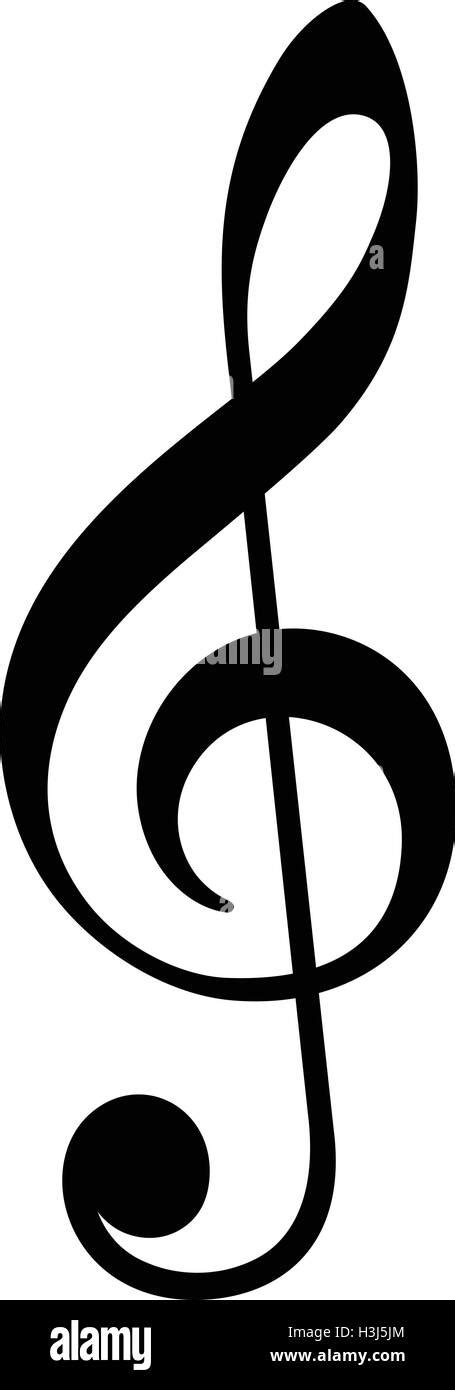 Violin key, black isolated vector icon, music clef symbol Stock Vector ...