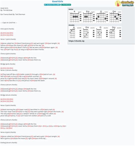 Chord: Good Girls - tab, song lyric, sheet, guitar, ukulele | chords.vip