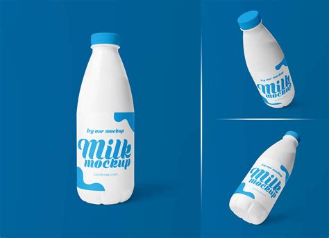 Free Plastic Milk Bottle Mockup PSD Set - Good Mockups