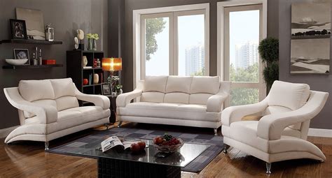 G247 Modern Living Room Set (White) by Glory Furniture | FurniturePick