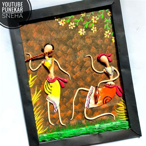 Clay art work | mural art | Canvas paper painting | Punekar Sneha | Unique canvas art, Clay art ...