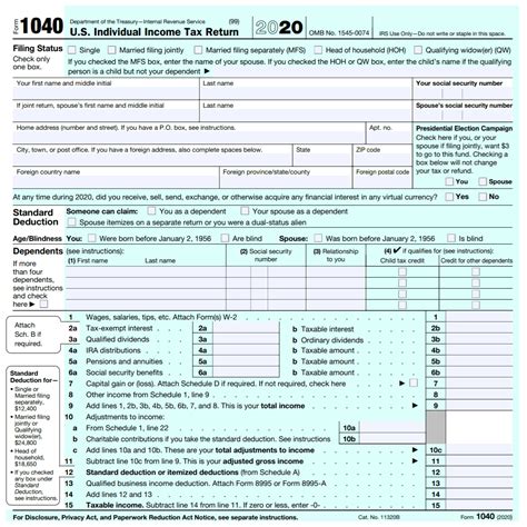 2022 Form 1040 | Example Calendar Printable