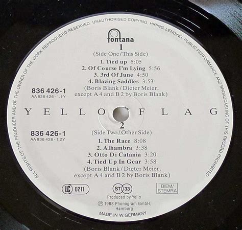 YELLO Flag The Race Swiss Electronic Pop Dance 12" LP Vinl Records ...